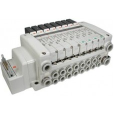 SMC solenoid valve 4 & 5 Port VQC VV5QC21-P, 2000 Series, Base Mounted Manifold, Plug-in, Flat Ribbon Cable